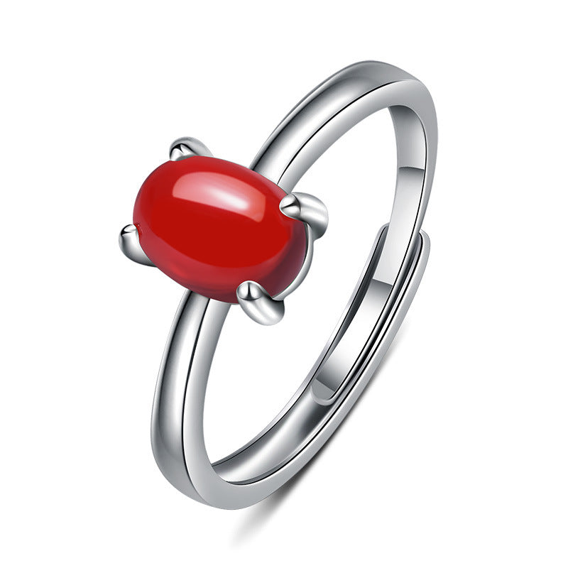 Damenring mit rotem Edelstein im stilvollen Design Shop Nory