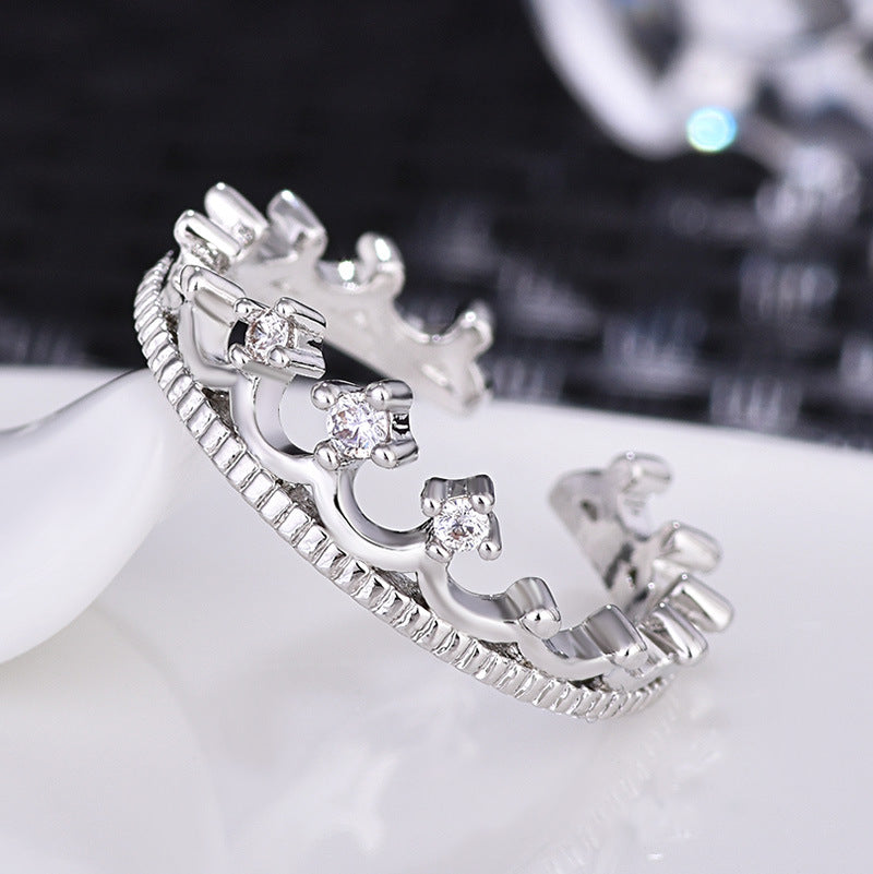 Damen eleganter und funkelnder Ring mit floralem Design Shop Nory