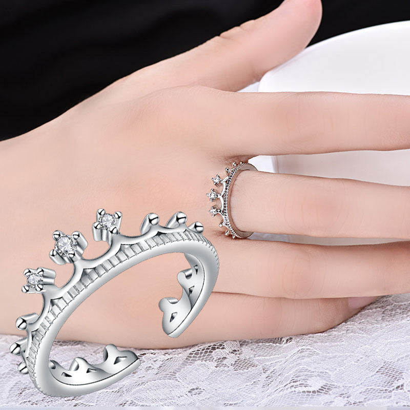 Damen eleganter und funkelnder Ring mit floralem Design Shop Nory