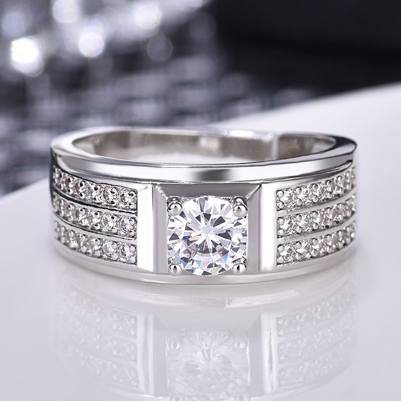 Damen eleganter Ring mit funkelndem Zirkonia-Besatz und modernem Design Shop Nory