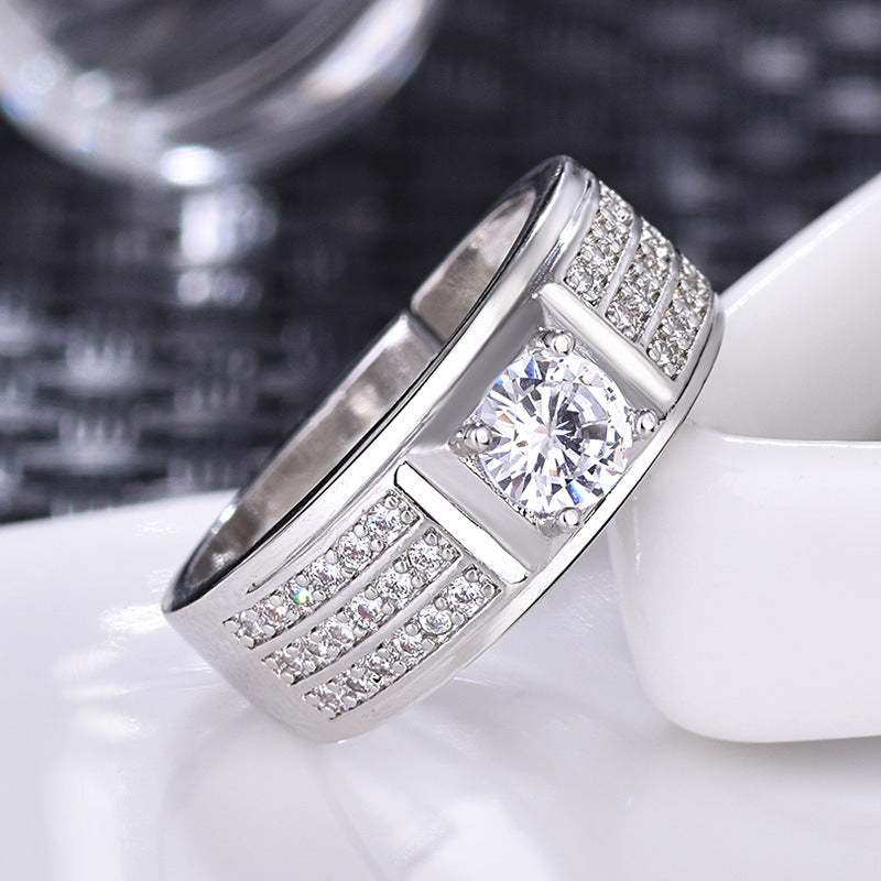 Damen eleganter Ring mit funkelndem Zirkonia-Besatz und modernem Design Shop Nory