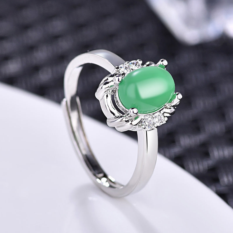 Damenring mit elegantem rotem Stein und funkelndem Zirkonia-Besatz Shop Nory