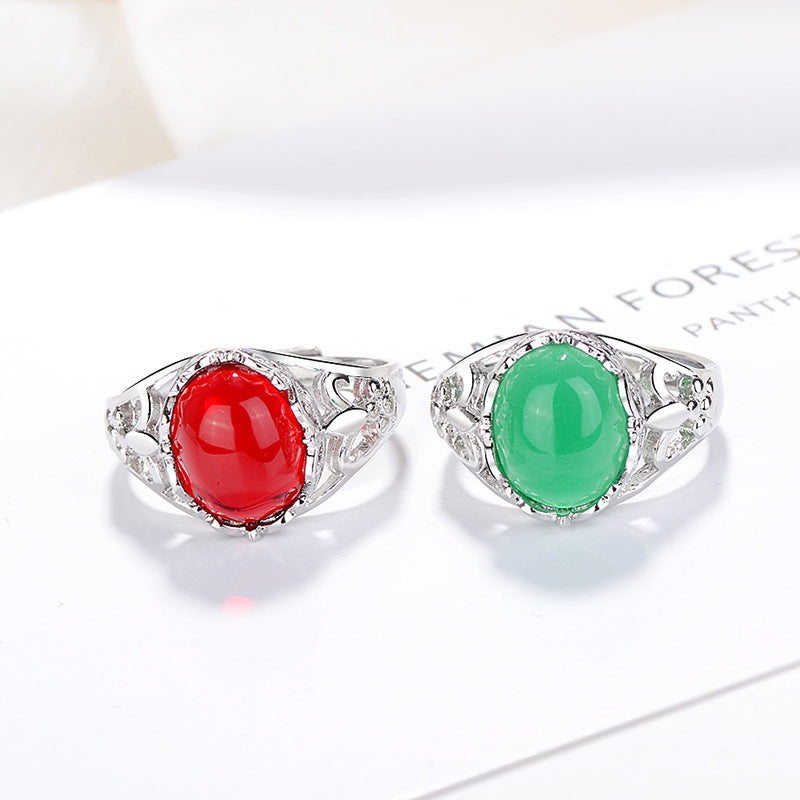 Damen eleganter Ring mit rotem Edelstein Shop Nory