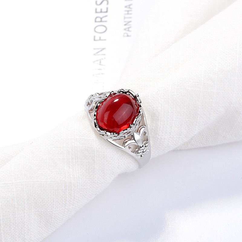 Damen eleganter Ring mit rotem Edelstein Shop Nory