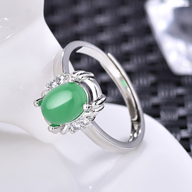 Damenring mit elegantem rotem Stein und funkelndem Zirkonia-Besatz Shop Nory