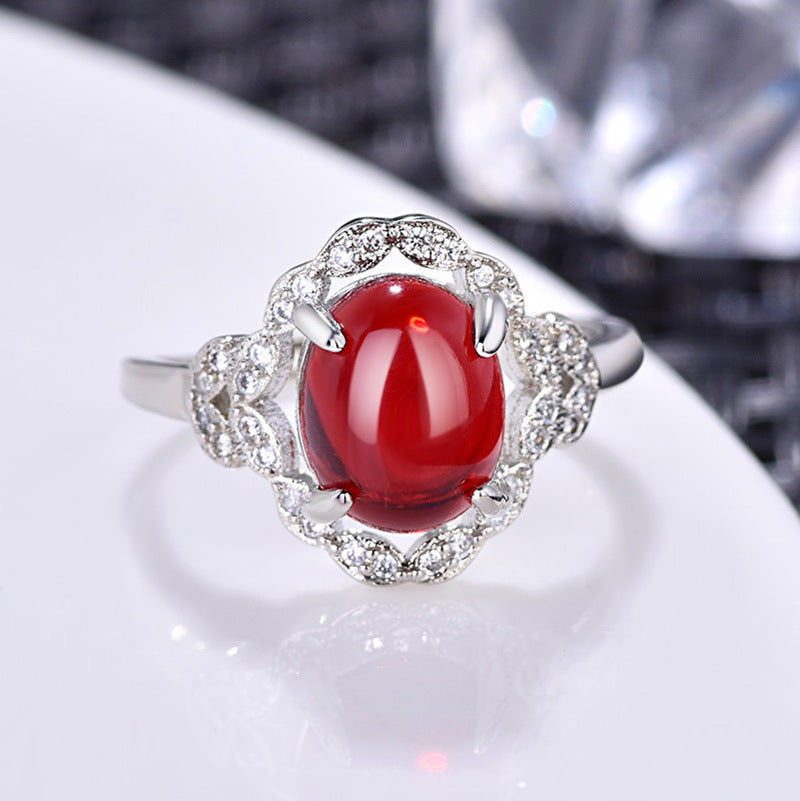 Damenring mit elegantem Jade-Edelstein und funkelndem Zirkonia-Besatz Shop Nory