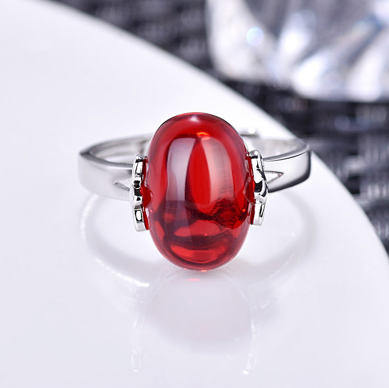 Damenring mit rotem Edelstein und elegantem Design Shop Nory