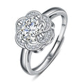 Damenring mit kunstvollem Blumenmuster und funkelnden Zirkonia Shop Nory