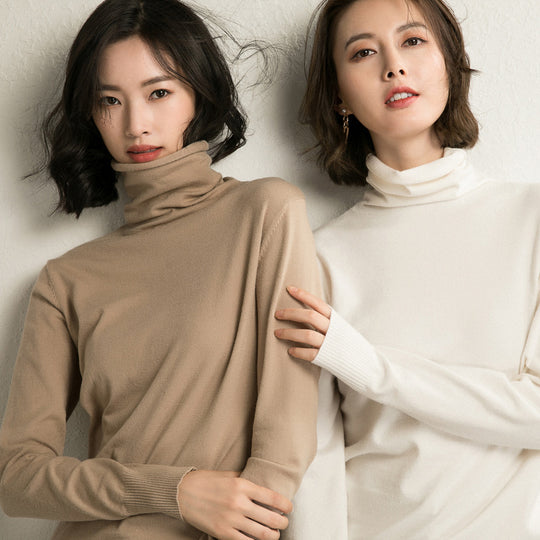 Damen leichter Feinstrick-Rollkragenpullover mit schmalem Schnitt Shop Nory