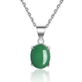 Damen Halskette mit hochwertigem grünen Jade-Anhänger und elegantem Silberdesign Shop Nory