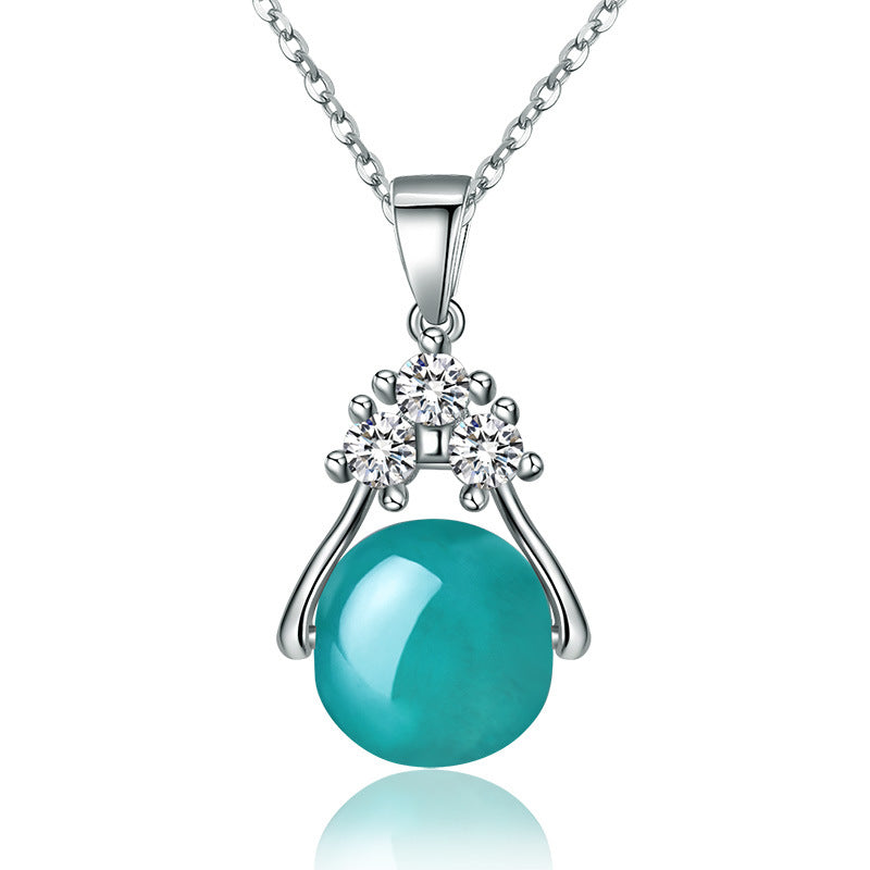 Damen Halskette mit rosa Quarz-Anhänger und funkelndem Zirkonia-Besatz Shop Nory