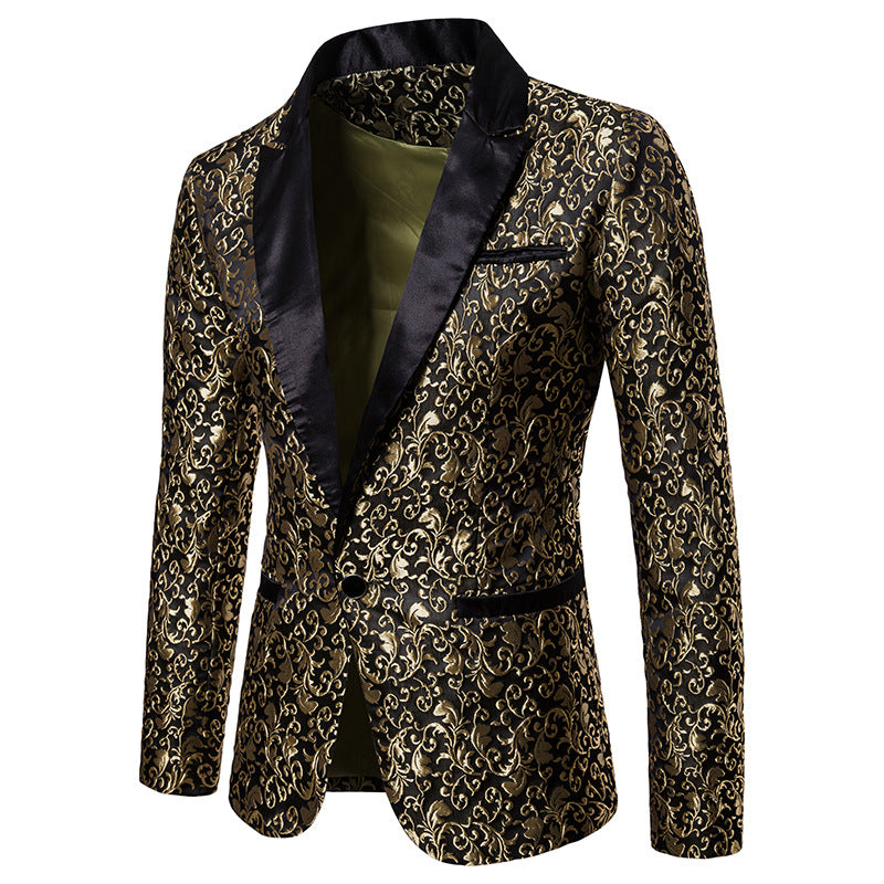 Herren ornamentales Smokingsakko mit Satinrevers und brokatstrukturierter Oberfläche Shop Nory