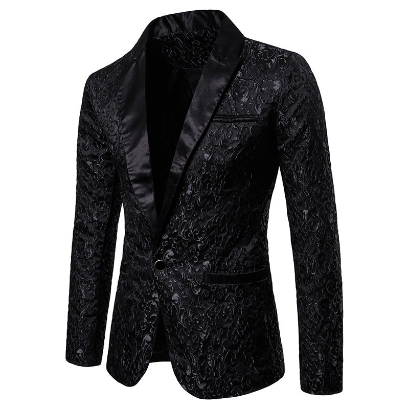 Herren ornamentales Smokingsakko mit Satinrevers und brokatstrukturierter Oberfläche Shop Nory