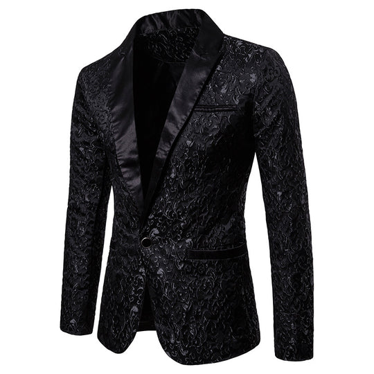 Herren ornamentales Smokingsakko mit Satinrevers und brokatstrukturierter Oberfläche Shop Nory