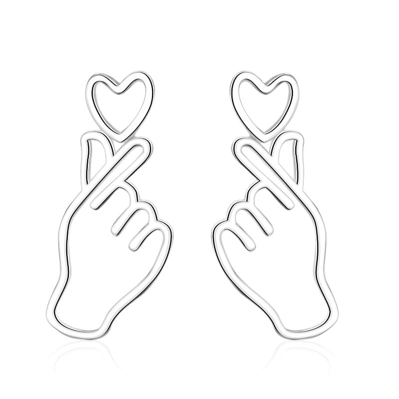 Damen Ohrringe mit modernem Herz- und Handdesign Shop Nory