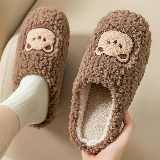Bequeme Damen Hausschuhe mit Tiermuster