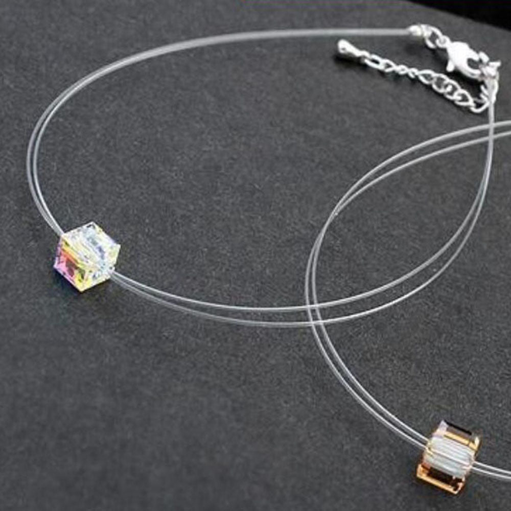 Damen Halskette mit facettiertem Kristall und hochwertigem Kettendesign Shop Nory