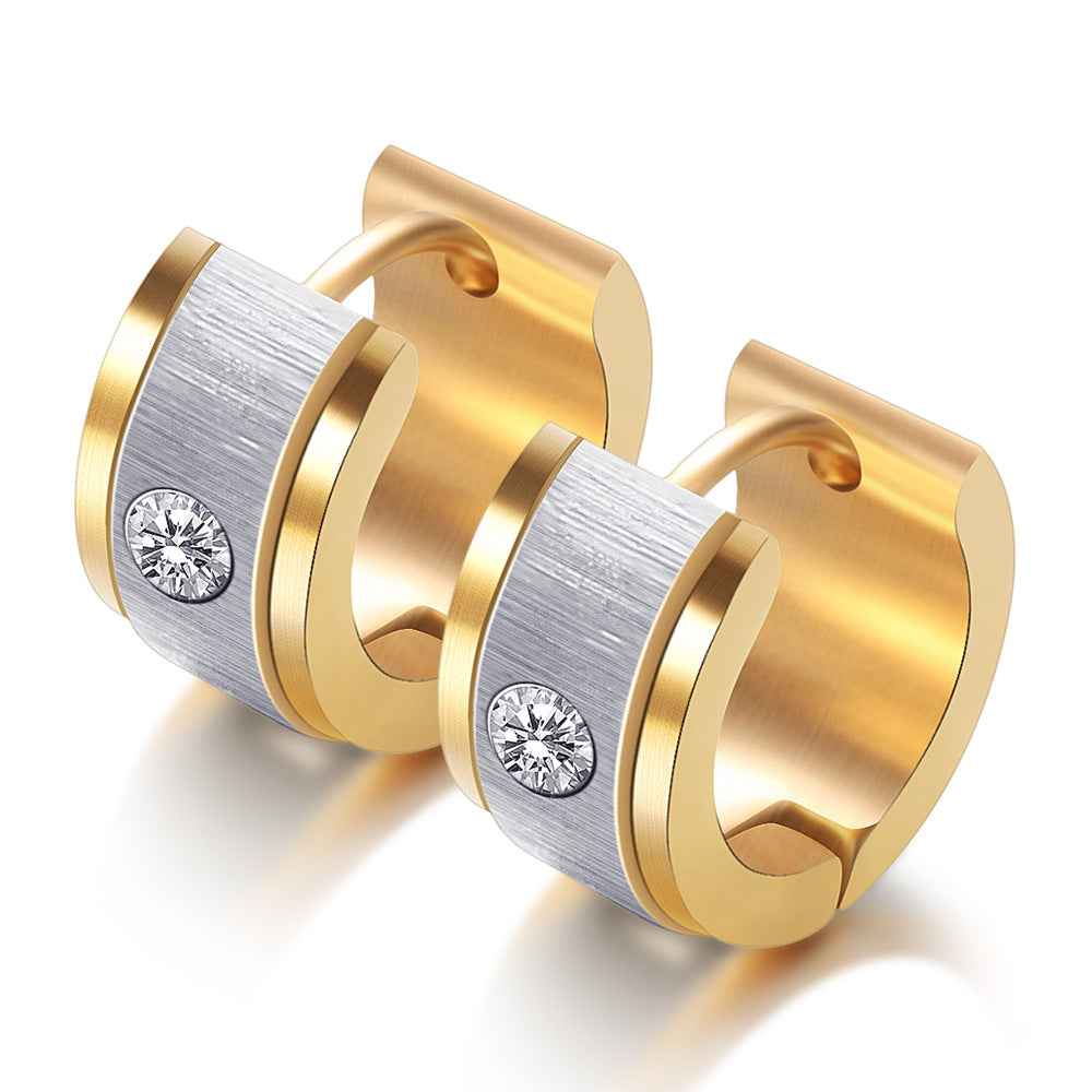 Damen Ohrstecker mit funkelnden Zirkonia-Elementen und modernem Edelstahl-Design Shop Nory