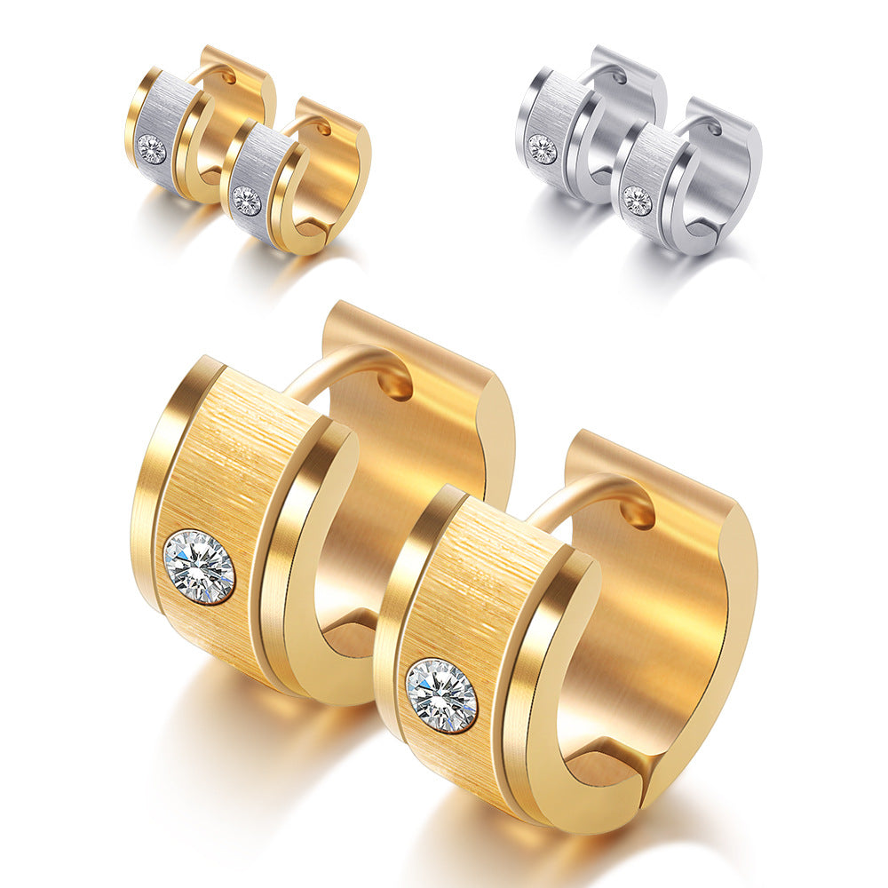 Damen Ohrstecker mit funkelnden Zirkonia-Elementen und modernem Edelstahl-Design Shop Nory