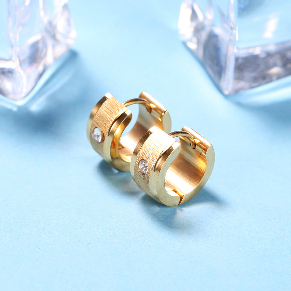 Damen Ohrstecker mit funkelnden Zirkonia-Elementen und modernem Edelstahl-Design Shop Nory