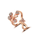 Damen Offener Ring mit floralem Design und funkelnden Zirkonia-Details Shop Nory