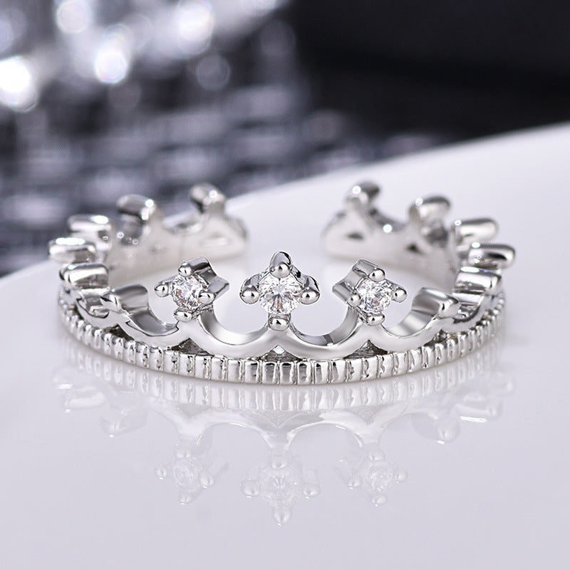 Damen eleganter und funkelnder Ring mit floralem Design Shop Nory