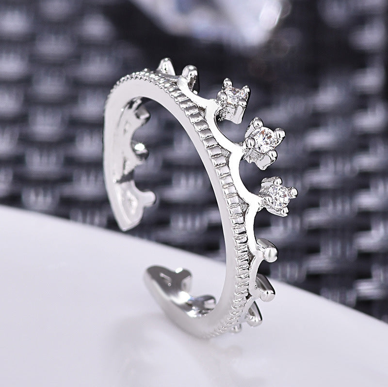 Damen eleganter und funkelnder Ring mit floralem Design Shop Nory