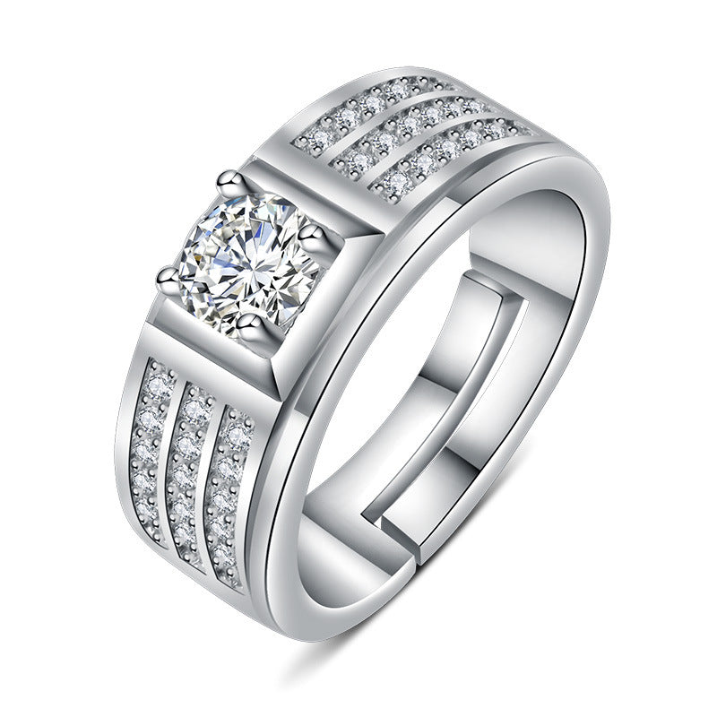 Damen eleganter Ring mit funkelndem Zirkonia-Besatz und modernem Design Shop Nory