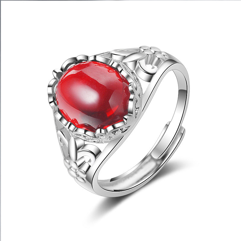 Damen eleganter Ring mit rotem Edelstein Shop Nory
