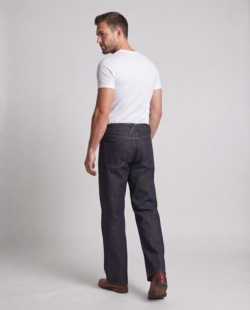 Herren Weite Selvedge-Denim Jeans mit Umschlag Shop Nory