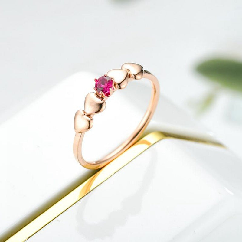 Damen Ring mit herzförmigen Akzenten und funkelndem Zirkonia Shop Nory