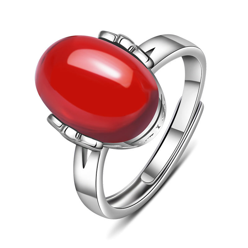 Damenring mit rotem Edelstein und elegantem Design Shop Nory