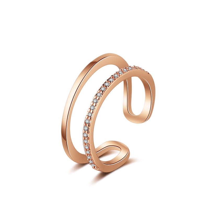 Damen Offener Ring mit funkelndem Zirkonia-Besatz Shop Nory