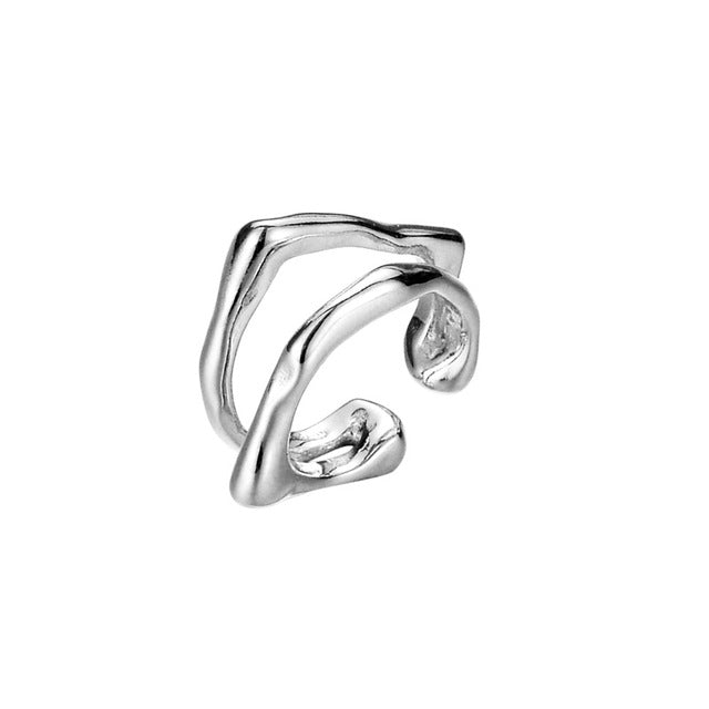 925 Sterling Silber Doppelter Schicht Ohrclip | Shop Nory