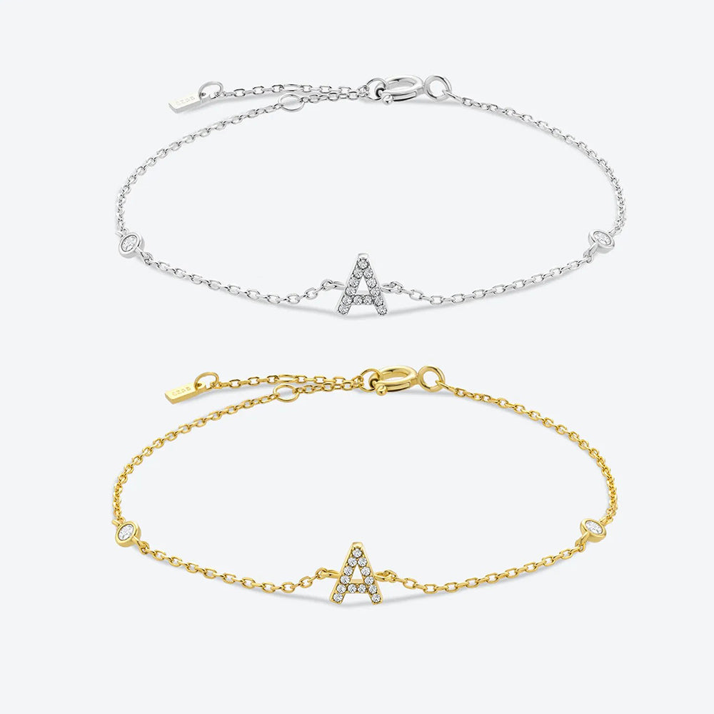 925 Sterling Silber Initial 26 Buchstaben Armband | Shop Nory