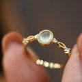925 Sterling Silber 14K Vergoldet Chalcedon Katzenaugen Ring | Shop Nory
