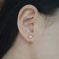 925 Sterling Silber 14K Gold plattiert Einfache blaue Mondsteine Ohrringe | Shop Nory
