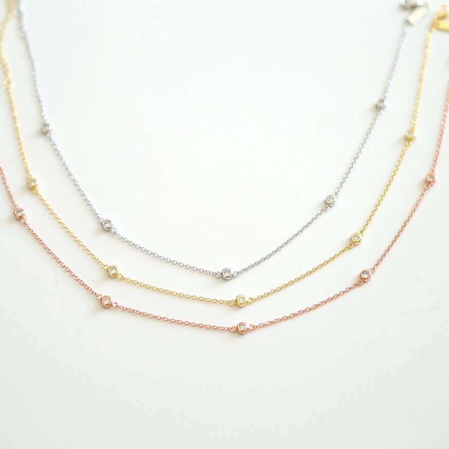 925 Sterlingsilber Minimal Zircon Choker | Shop Nory