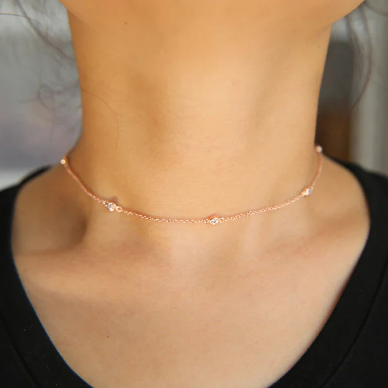 925 Sterlingsilber Minimal Zircon Choker | Shop Nory