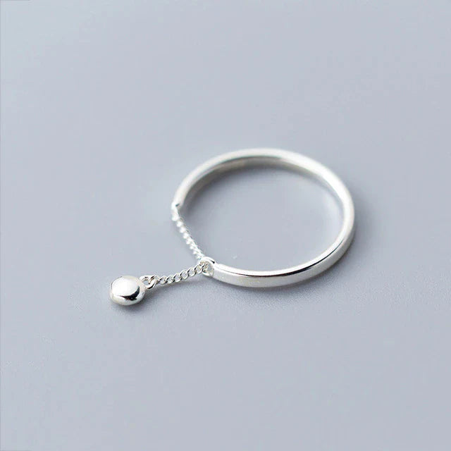 925 Sterling Silver Perlenkette Rund Verstellbarer Ring | Shop Nory