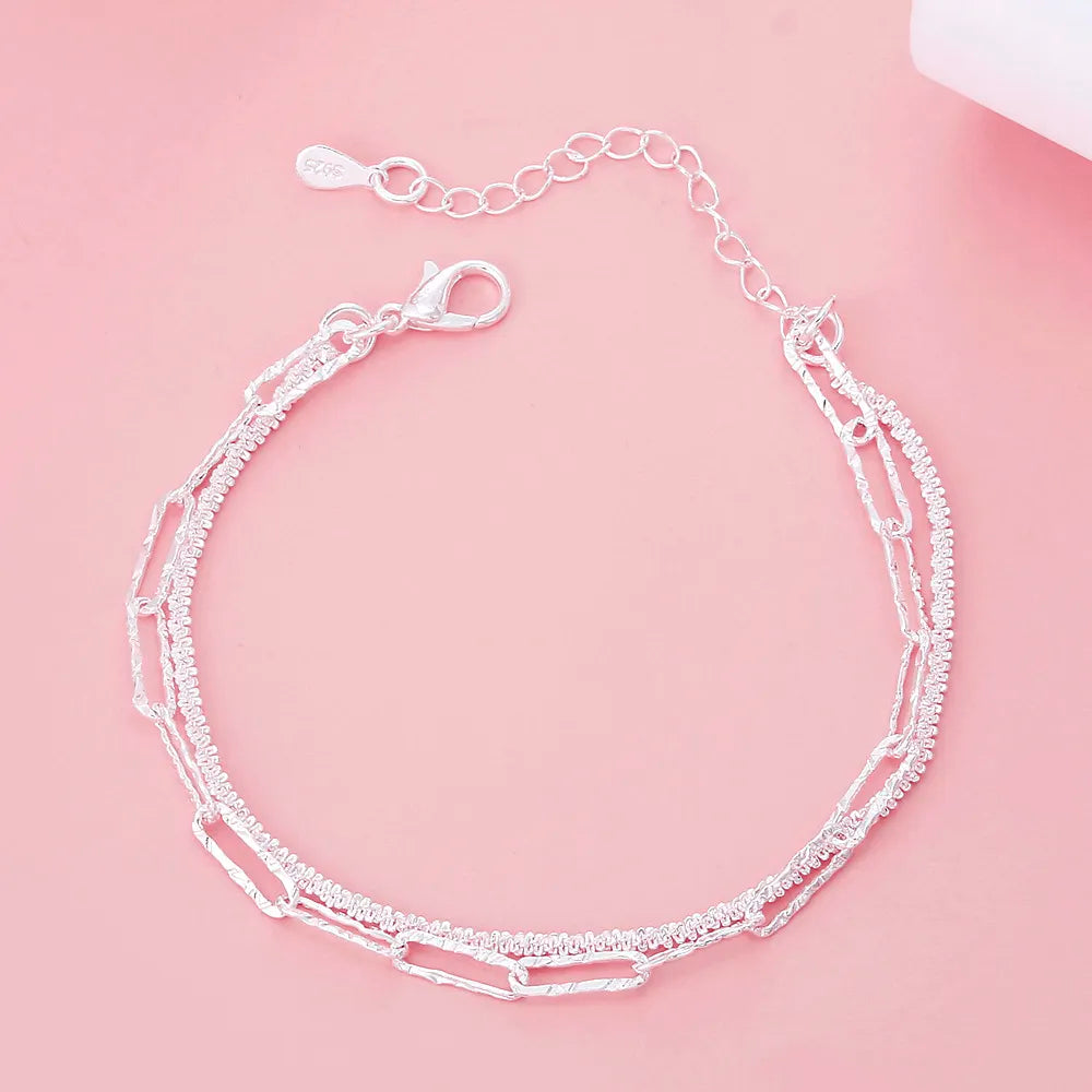 925 Sterling Silber Doppelkettenarmbänder | Shop Nory