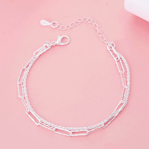 925 Sterling Silber Doppelkettenarmbänder | Shop Nory
