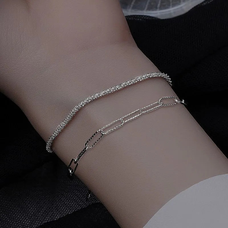 925 Sterling Silber Doppelkettenarmbänder | Shop Nory
