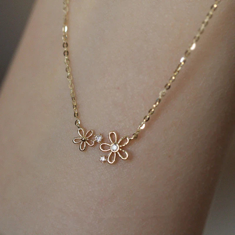 Bohemian Blumen Anhänger Schlüsselbein Kette Halskette | Shop Nory