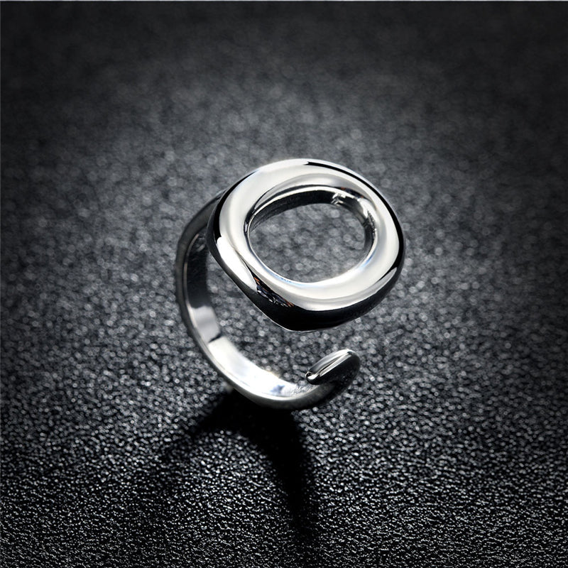 925 Sterling Silber Ellipse Verstellbarer Ring | Shop Nory