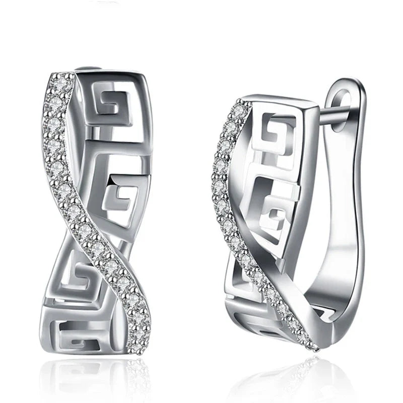 925 Sterling Silber Klassische Zirkon Ohrringe | Shop Nory