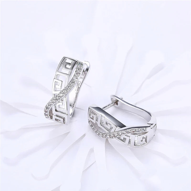 925 Sterling Silber Klassische Zirkon Ohrringe | Shop Nory