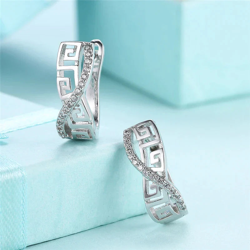 925 Sterling Silber Klassische Zirkon Ohrringe | Shop Nory