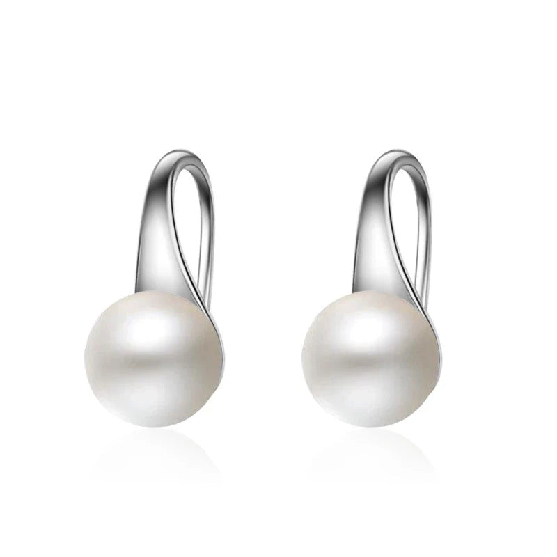 925 Sterling Silber Klassische Perlen Ohrringe | Shop Nory