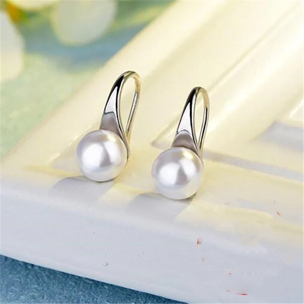 925 Sterling Silber Klassische Perlen Ohrringe | Shop Nory
